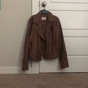 A brown leather jacket